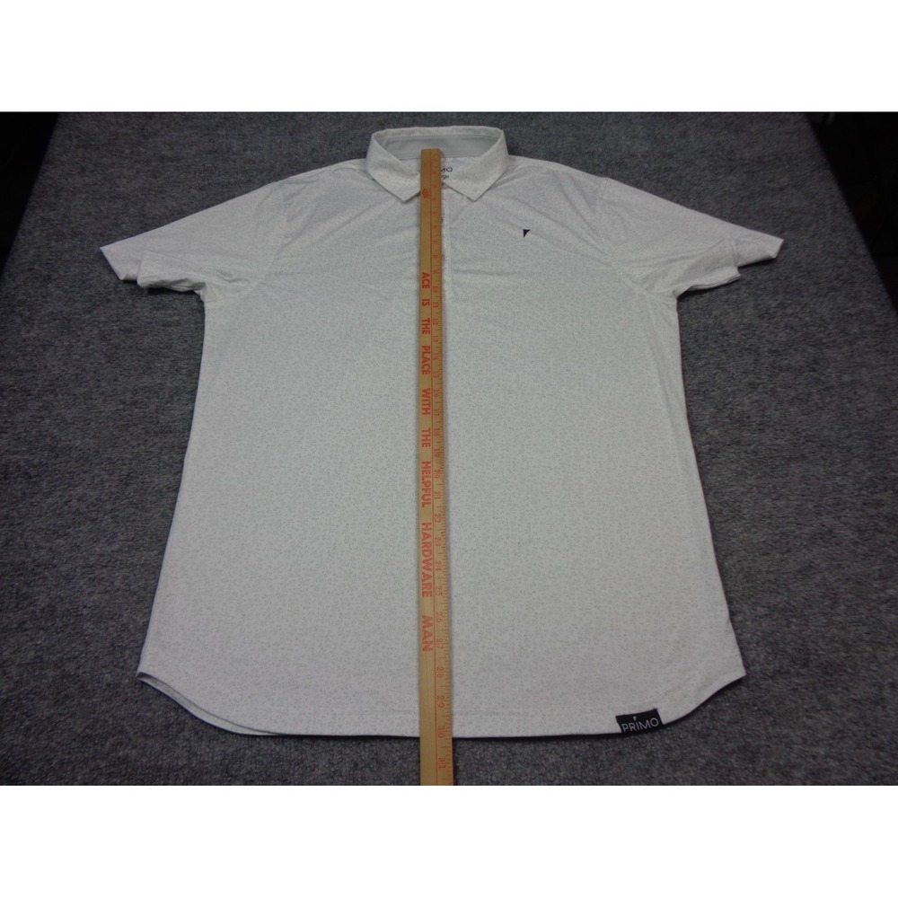 Primo Shirt Mens L White Gray Floral Performance Golf Athletic - Picture 13 of 13